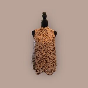 Leopard Print Sleeveless Women's Top